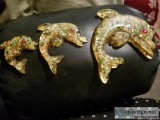 Antique dolphin glass art