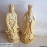 (2) Ancient Oriental statue figurines