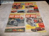 Vintage (4) 1958 and (5) 1959 Hot Rod Magazines