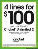 4 LINES FOR 100 A MONTH WITH CRICKET WIRELESS SOUTHFIELD