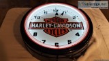 Harley Davidson Neon Clock 20" Large Dealer type