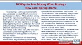 10 Ways to Save Money When Buying a New Coral Springs Home