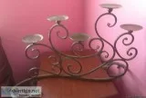 Tuscan Styled Aged Bronze Iron 5-Candle Candelabra