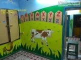 school wall cartoon painting in Hyderabad