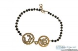 Om and Ik Onkaar Joint Bracelet In Gold On Mangal Sutra Chain