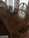 Solid Wood Dining Room set  6 chairs and leaf extension