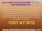 Top 15 Most Popular SEO Websites  DM Web Promotions Tips