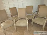 Solid wood sturdy upholstered dining chairs