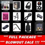 RED BLUE FLAME GUITAR w COMBO AMP and ACCESSORIES