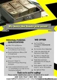 Personal Funds Available in as early as 7 days