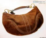 Call Jannie - Coach Dark Brown Suede Chocolate Leather Handbag