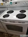 White coil top stove