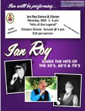 Ian Roy Dance and Dinner  Monday 20th 1- 5 pm