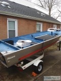 16  Meyer aluminum boat trailer25 up Johnson motor