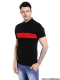 Get black and white polo tshirt Online - Indiumwear