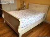 Girl beige wooden furniture 5-piece bedroom set double bed