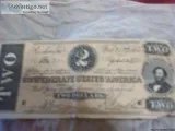 TWO CONFEDERATE PAPER BILLS FOR SALE