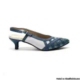 Buy Ella Blue And Grey Sling Back Heels at PAIO.Co