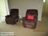Two Recliners with fabric cover