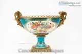 Buy Sevres Porcelain Comport Dish - Ormolu Swan Floral Vases