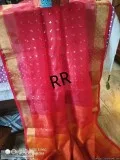 elegant HALF and HALF PURE MATKA sarees with PURE MUSLIN.