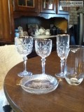 Gold Gilded Etched Glass Stemware