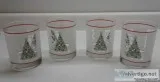 CHRISTMAS TREE IN WINDOW BEVERAGE GLASSES-SET OF 4