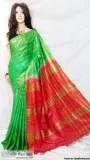 Buy Green Red Tussar Ghicha Silk Sarees - DailyBuyys