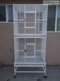 Large Double Stack Bird Parrot Cage w Stand