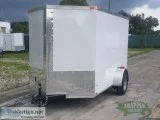 6 x 10 White Enclosed Cargo Trailer WV-nose - 11017
