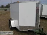 New 5x6 foot ENCLOSED Trailer White EXT Color wNo Side