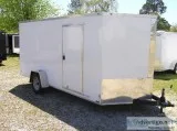 7x14 White Landscaping Trailer with Ramp and RV Door