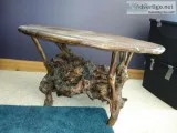 Burled root coffee table