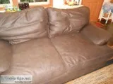 Comfy brown leather gently used couch