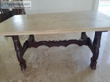 Dining table with natural stone top