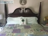 King size 4 poster bed and mattresses for sale