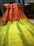 elegant SILK LINEN ALLOVER JAMDANI SAREES