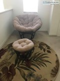 Rattan Papasan Chair and Footstool - 40