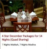 December Umrah 15 Days 4 star Package