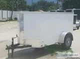 4 x 8 White Enclosed Cargo trailer WV-nose - 10248