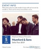Mumford and Son s Aug 5th Portland Great Seats