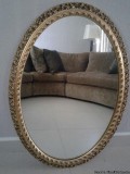 Gold Trim Oval Mirror