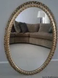 Gold Trim Oval Mirror