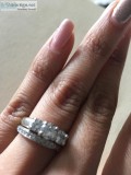 GIA Certified 3 Stone Round Cut Brilliant Engagement Ring and Di