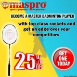 Super Quality Badminton rackets upto 25 percent off  Maspro
