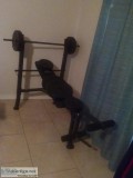 Weights with bench