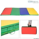 Folding Tumbling Gymnastics Mat Multicolor - 4  x 8  x 2&quot - 
