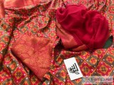 ikkat soft silk anarkalis with kanchi weaving border and pure ch