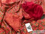 ikkat soft silk anarkalis with kanchi weaving border and pure ch