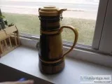 PORCELAIN   BROWN  and  YELLOW  GERMAN   STEIN